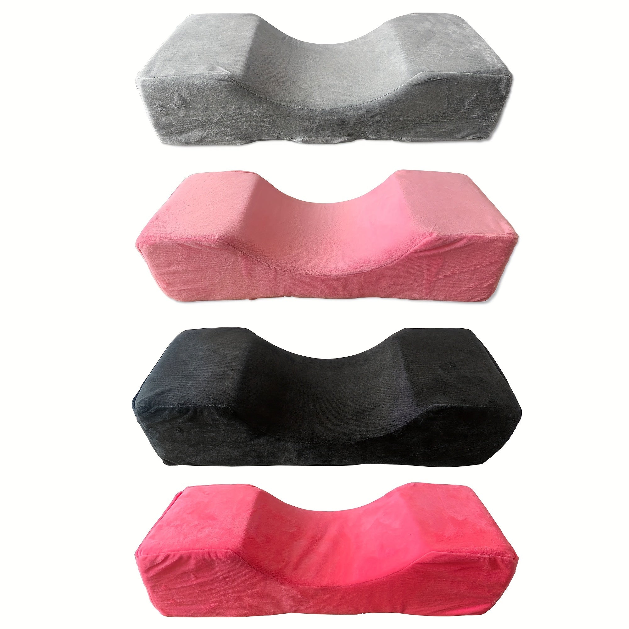 Mollie Lipper U-Shaped Eyelash Extension Pillow - Hypoallergenic, High Rebound Comfort Cushion in Pink, Gray, & Black for Lash Techs and Makeup Artists
